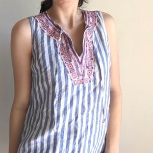 Anthropologie Artisan NY Boho Linen Top